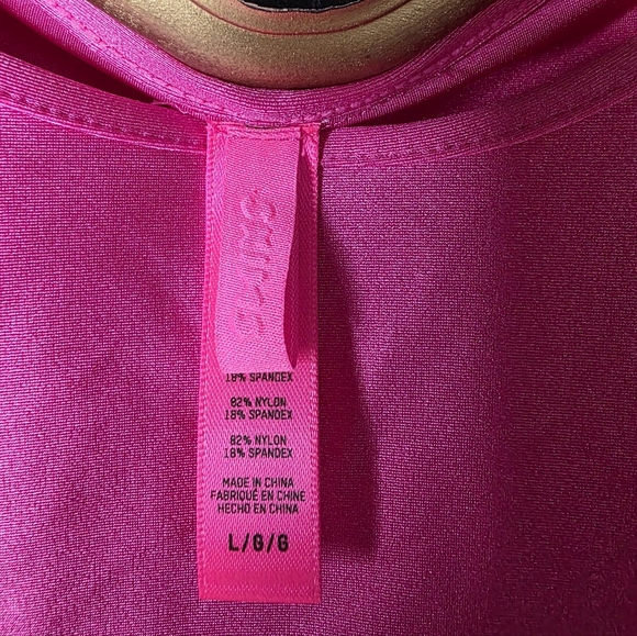 SKIMS Hot Pink Shine Spandex Jersey Maxi Dress Size Large - Picture 6 of 6